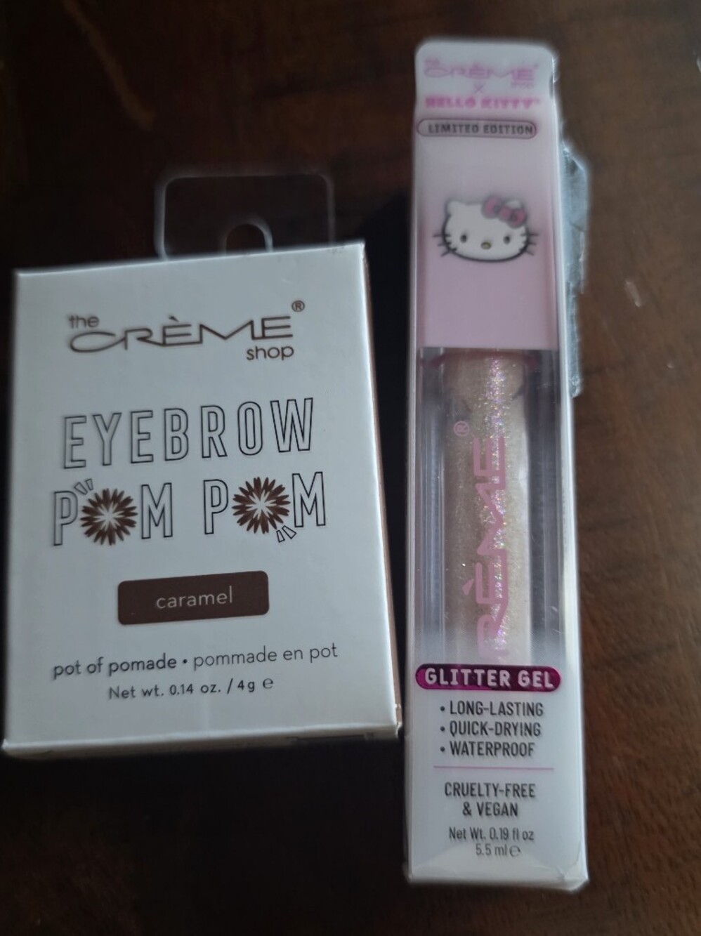The Crème Shop Eyebrow Pom Pom Pomade & Hello Kitty Glitter Gel